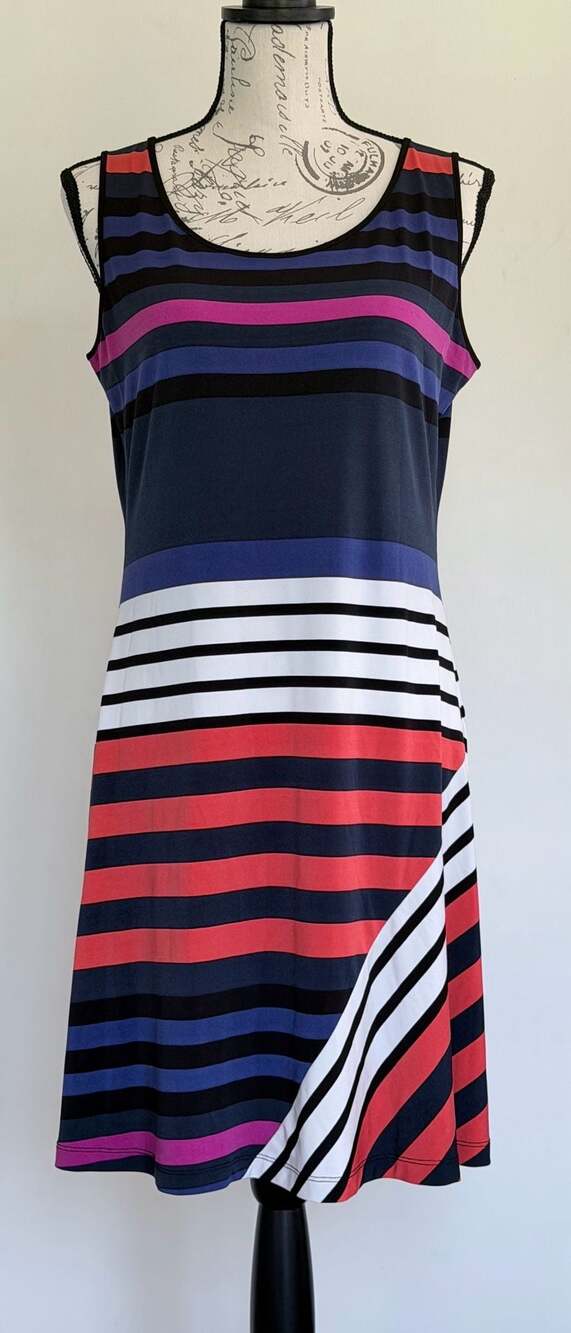 Calvin Klein Sleeveless Multi-Colored Striped Tank Dress - Picture 1 of 10